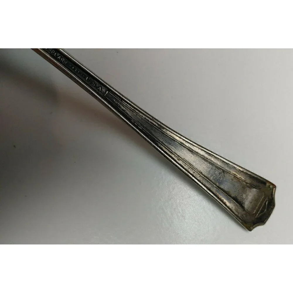 Sheffield Flatware Silverware Large English Silverplate Fiddlers Thread Ladle